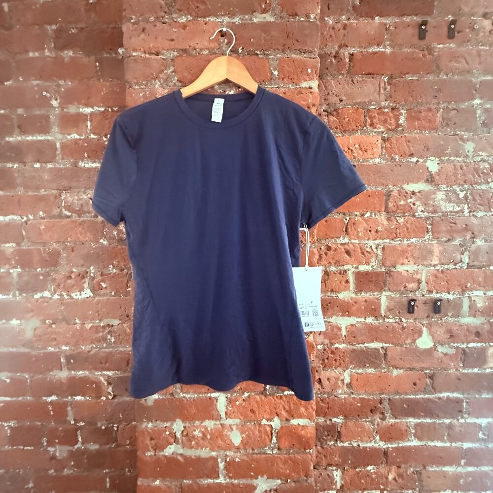 NWT Wundermost Ultra-Soft Nulu Hip-Length Crewneck Shirt Club Blue - XL